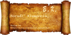 Borsó Klemencia névjegykártya